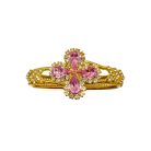 Jennifer Gibson Jewellery Bracelet 1714 (5) Vintage Victorian Pink Crystal Cuff