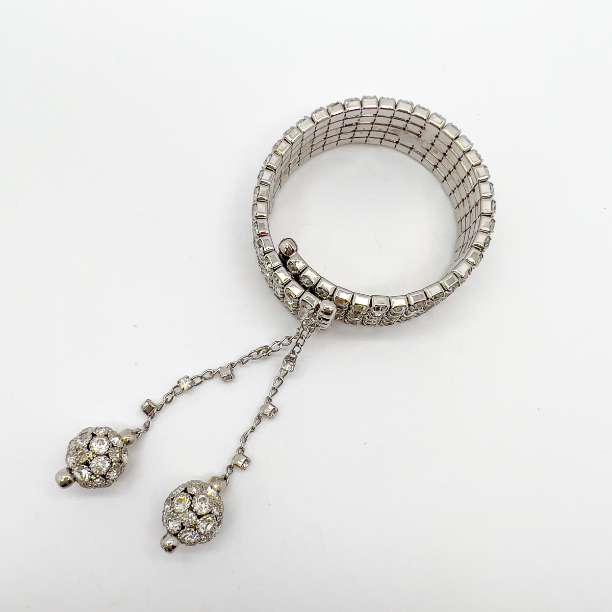 Jennifer Gibson Jewellery Bracelet 1718 (5) Vintage Rhinestone Drop Cuff