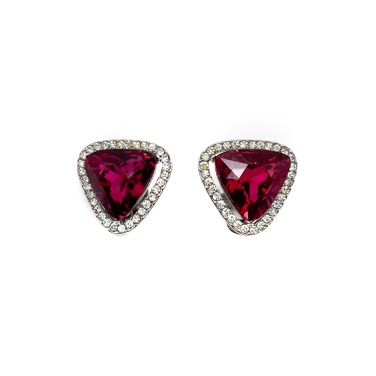 Jennifer Gibson Jewellery Earrings 1715 (2) Vintage Pink Trillion Earrings