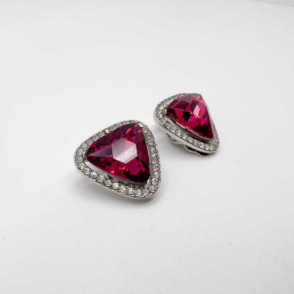 Vintage Pink Trillion Earrings