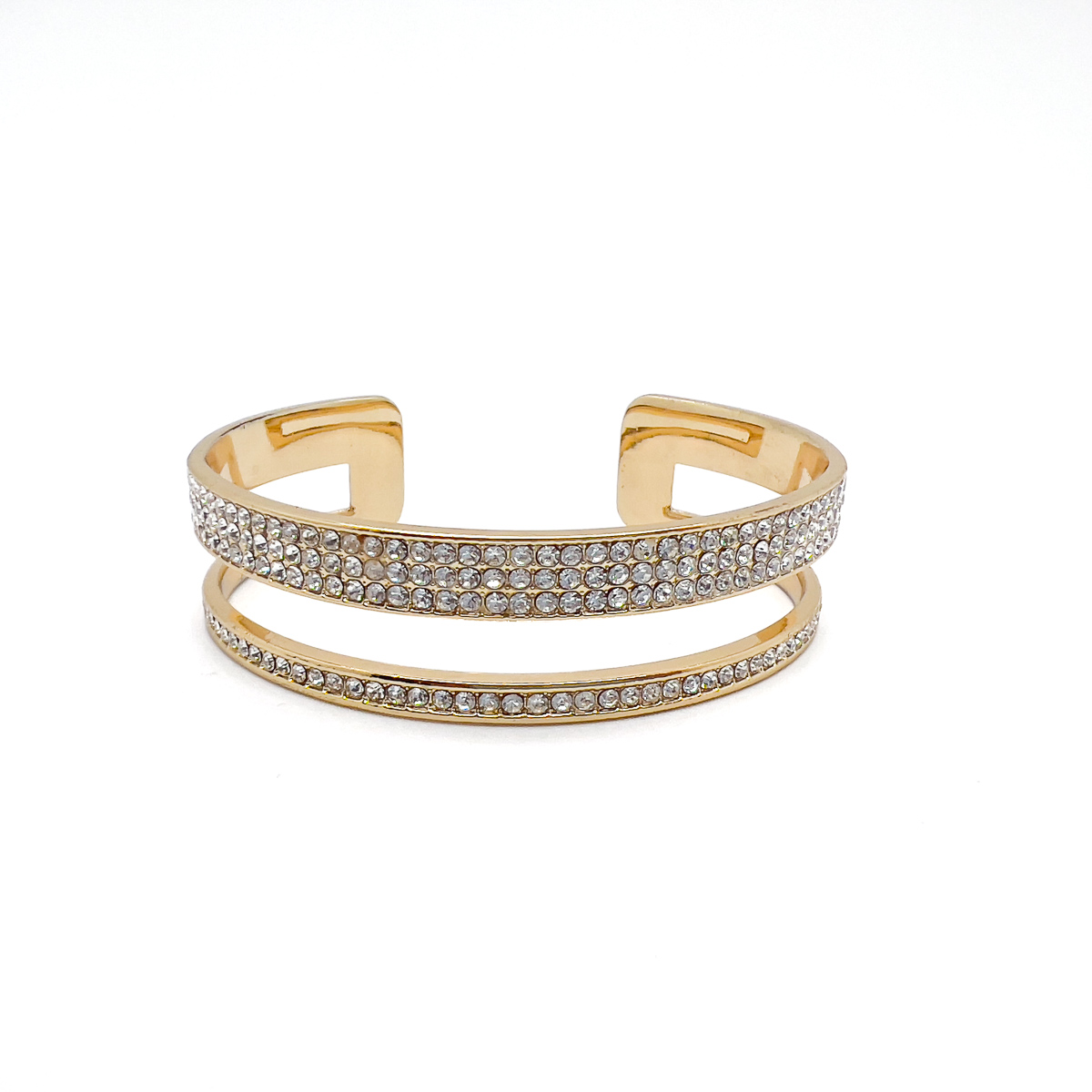 Jennifer Gibson Jewellery 1724 (1) Vintage Double Bar Crystal Bracelet