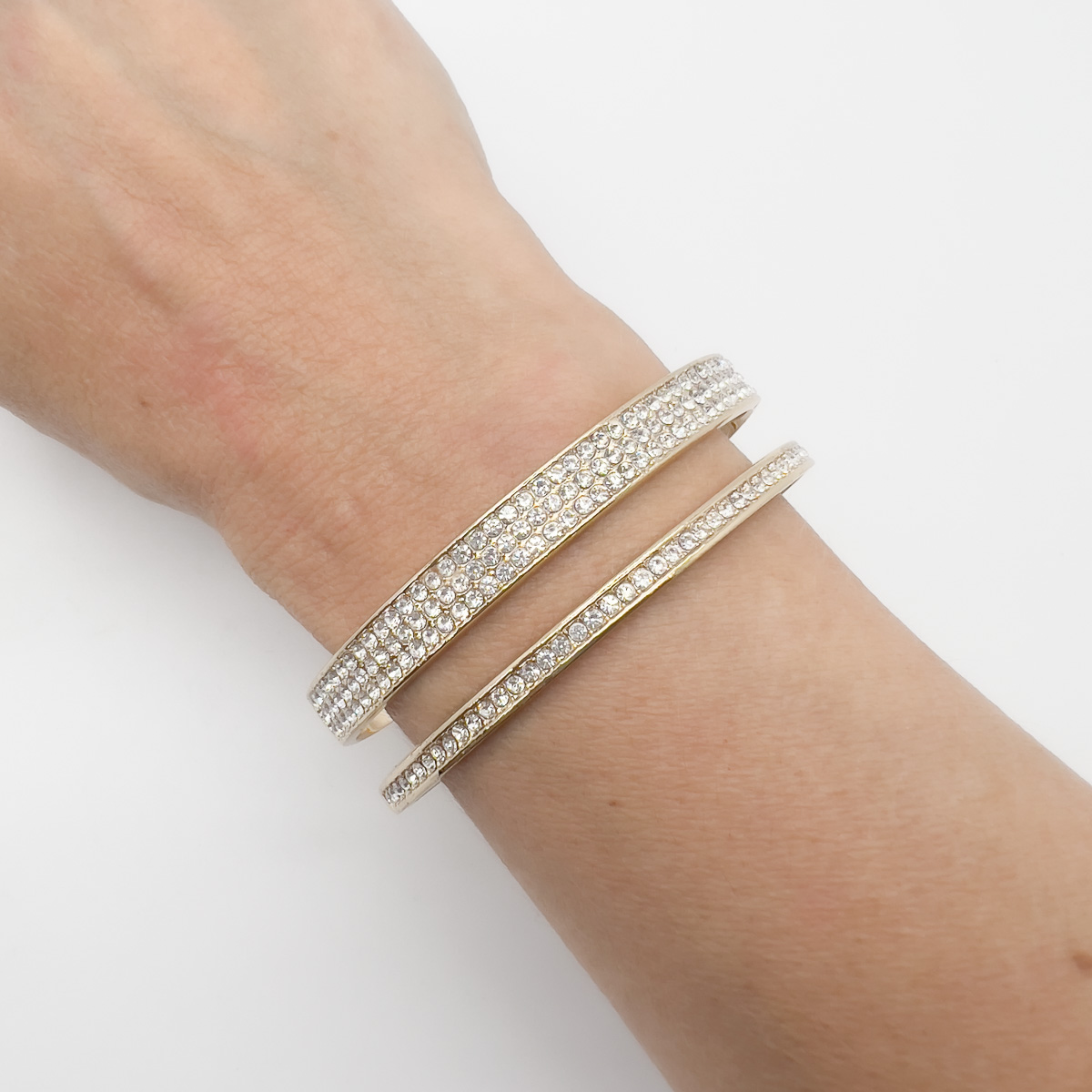 Jennifer Gibson Jewellery 1724 (2) Vintage Double Bar Crystal Bracelet