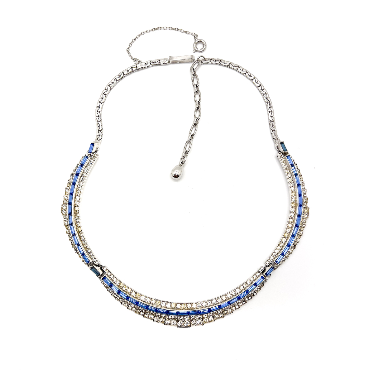 Jennifer Gibson Jewellery 1744 (1) Vintage Sapphire Crystal Line Collar