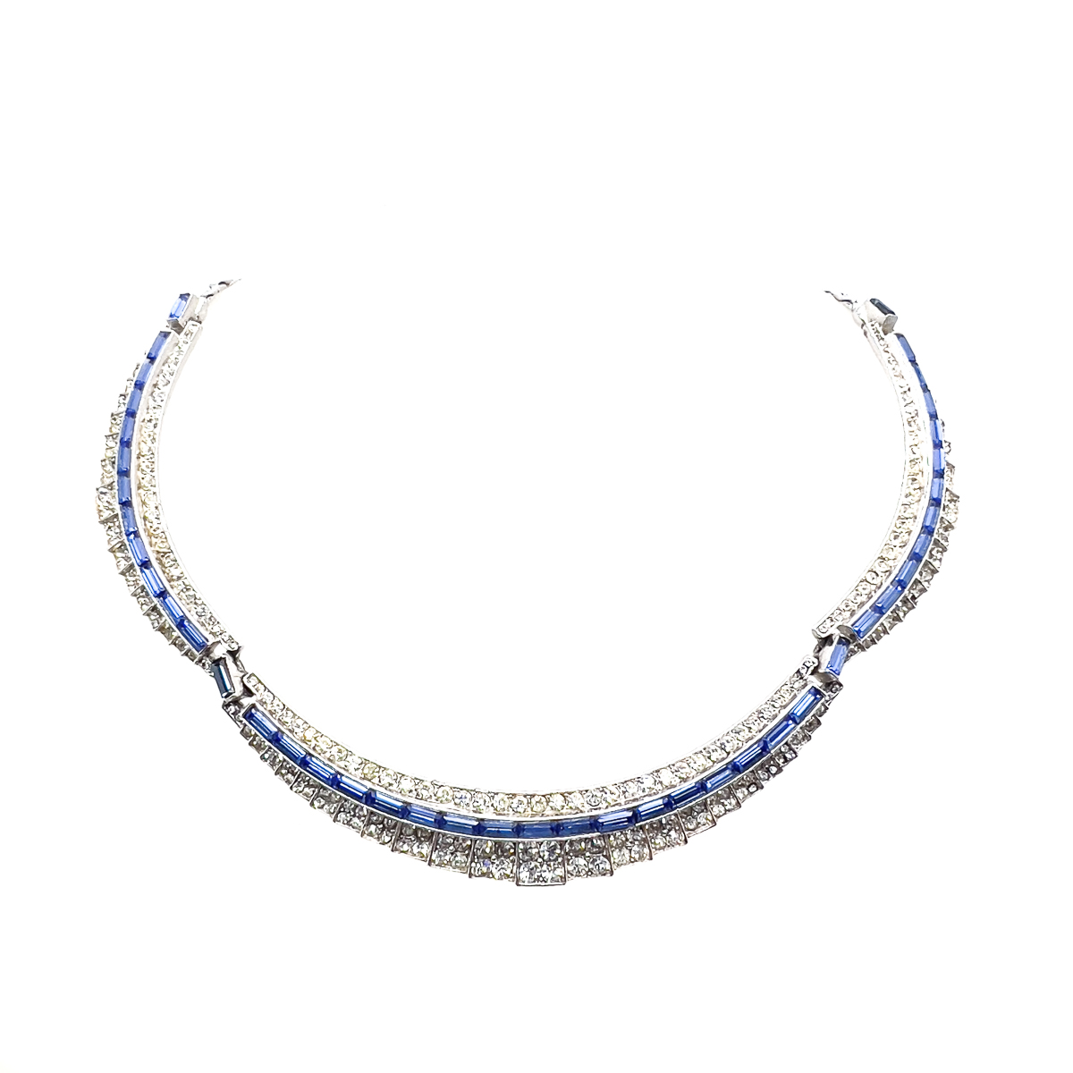 Jennifer Gibson Jewellery 1744 (2) Vintage Sapphire Crystal Line Collar