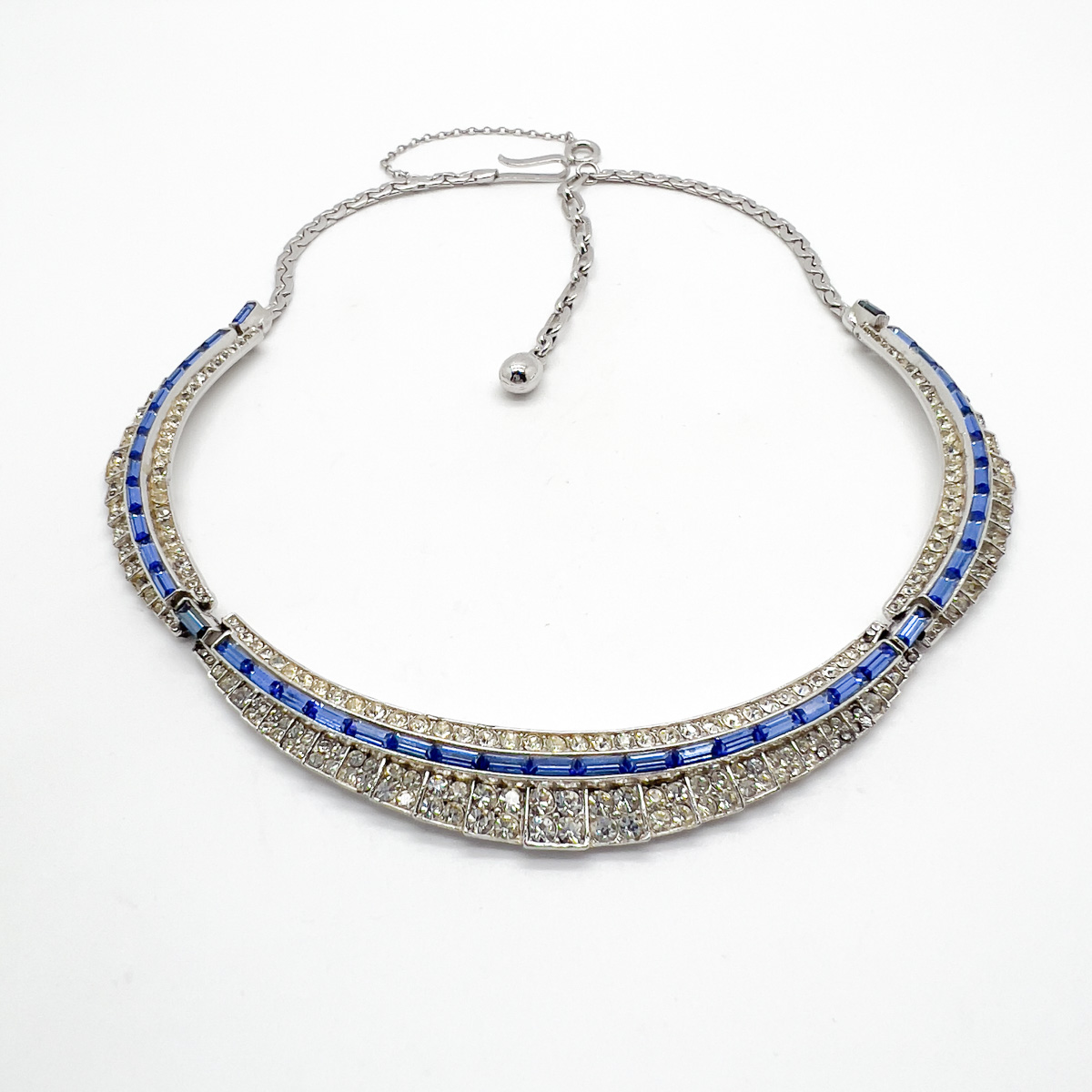 Jennifer Gibson Jewellery 1744 (4) Vintage Sapphire Crystal Line Collar