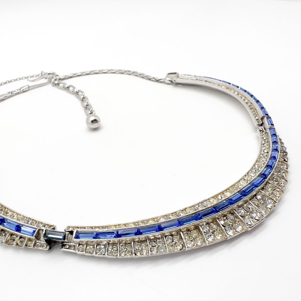 Vintage Sapphire Crystal Line Collar