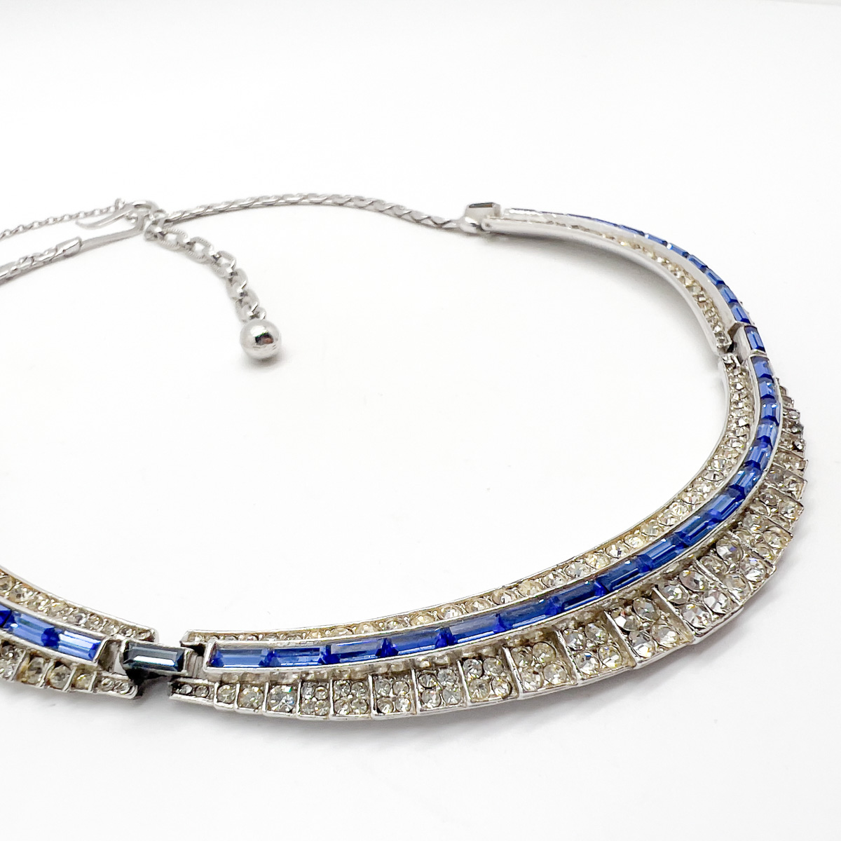 Jennifer Gibson Jewellery 1744 (6) Vintage Sapphire Crystal Line Collar