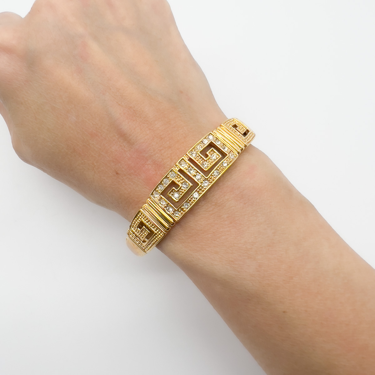 Jennifer Gibson Jewellery Bracelet 1725 (3) Vintage Greek Key Design Bangle 1990s