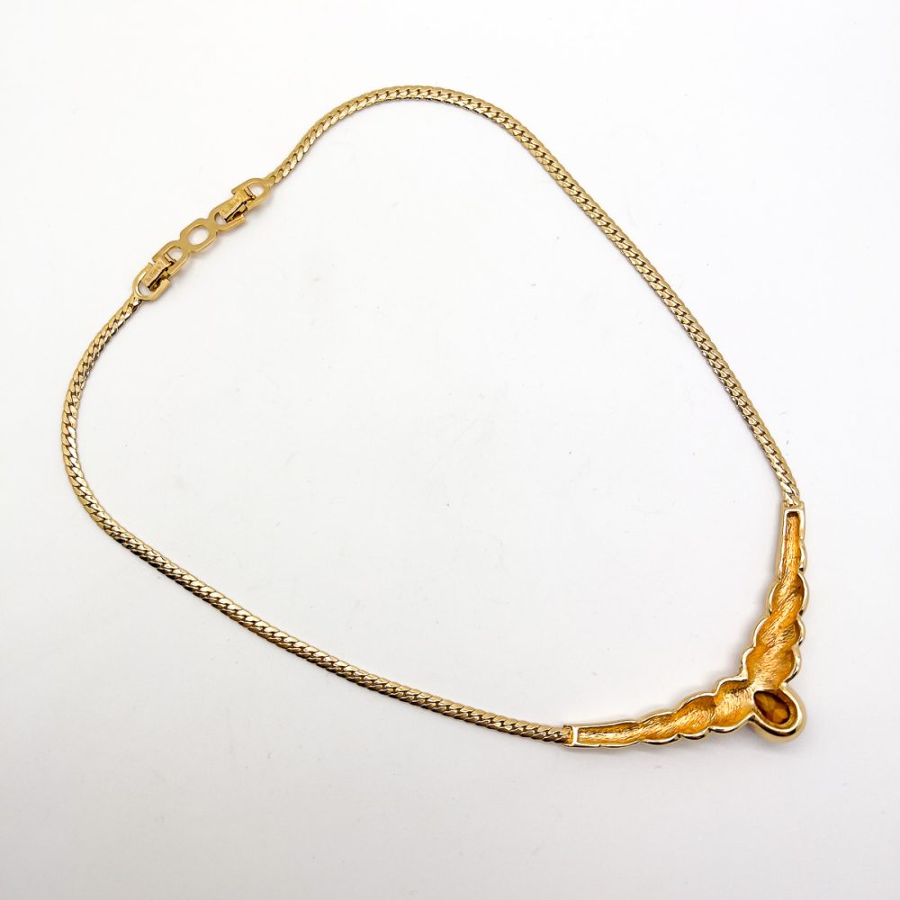 Vintage Christian Dior Amethyst Teardrop Necklace