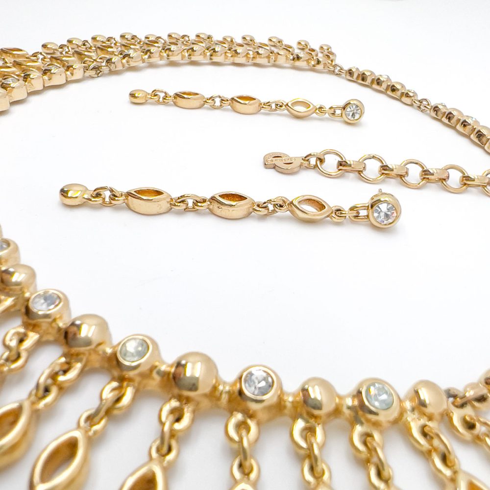 Vintage Christian Dior Crystal Cascade Necklace