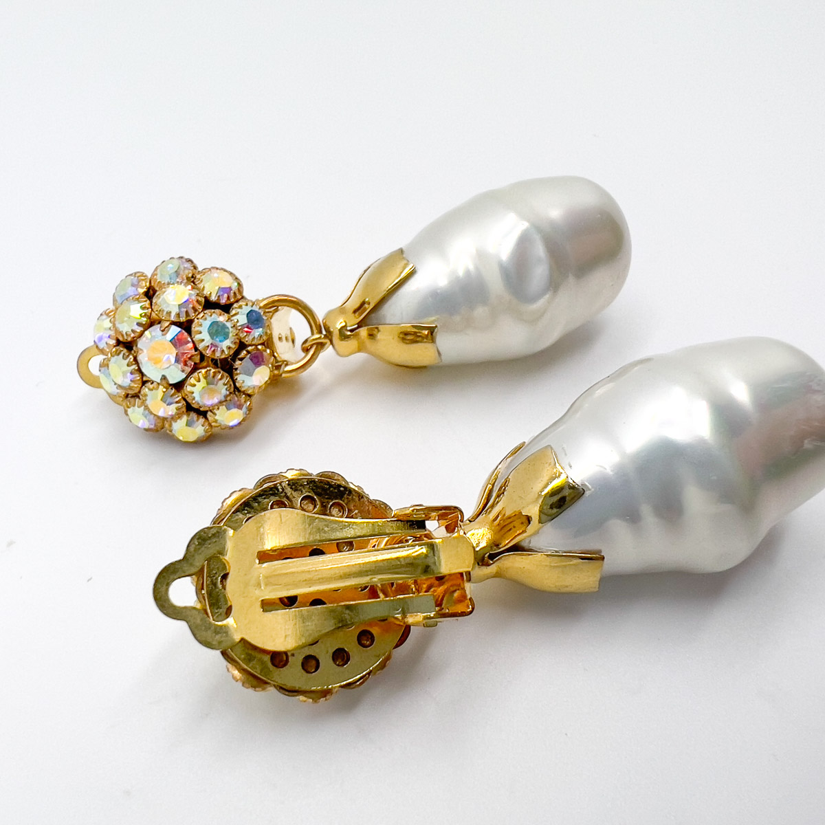 Jennifer Gibson Jewellery Drop Earrings 1740 (5) Vintage Baroque Pearl Drop Earrings