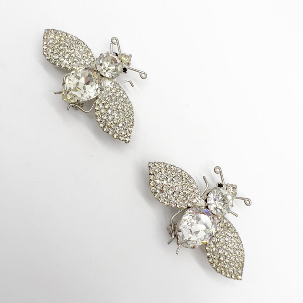 Vintage Crystal Bee Earrings