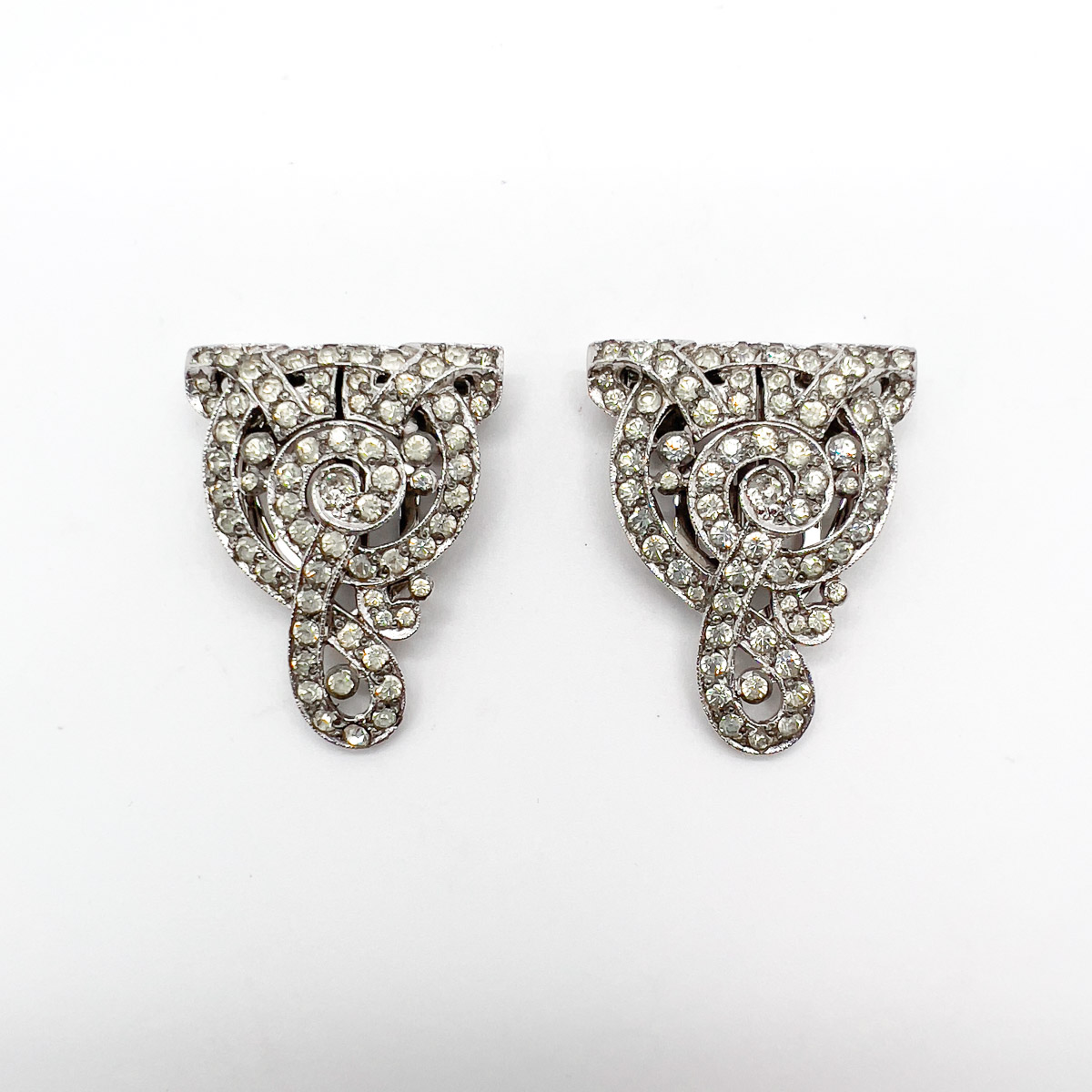 Jennifer Gibson Jewellery 1767 (1) Vintage Ciro Paste Double Dress Clip Brooch