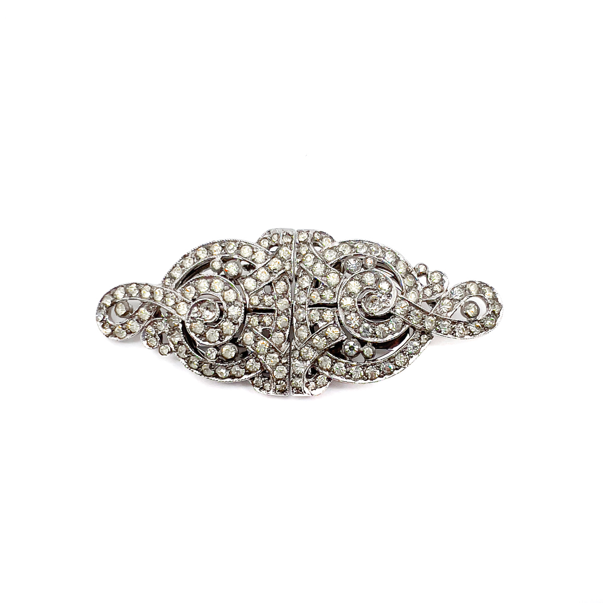 Jennifer Gibson Jewellery 1767 (3) Vintage Ciro Paste Double Dress Clip Brooch