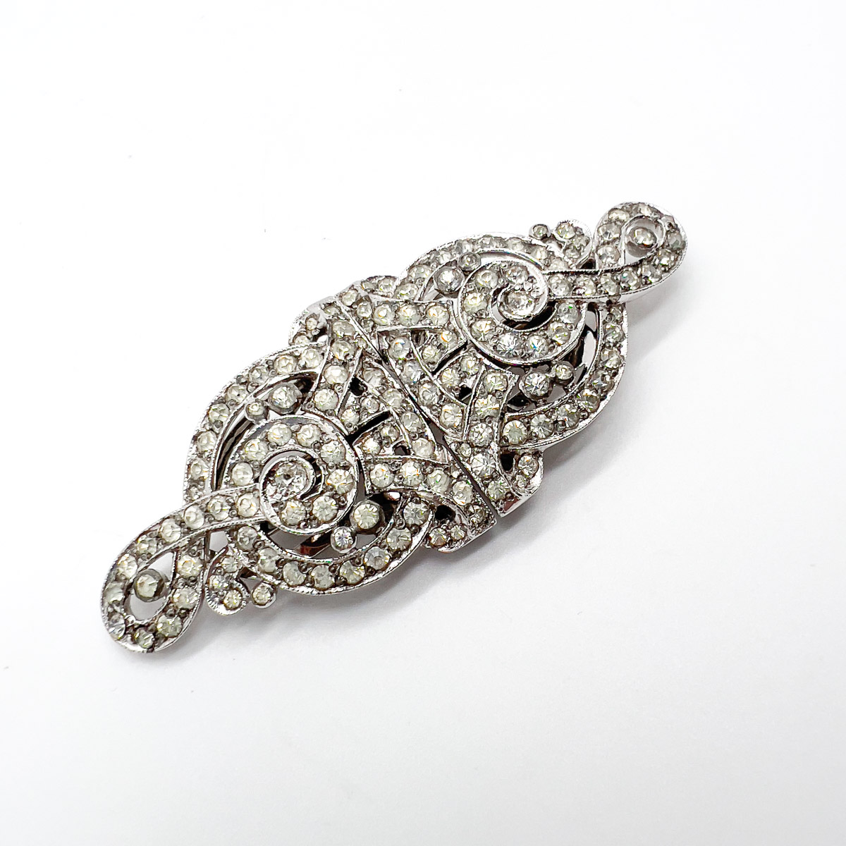 Jennifer Gibson Jewellery 1767 (4) Vintage Ciro Paste Double Dress Clip Brooch