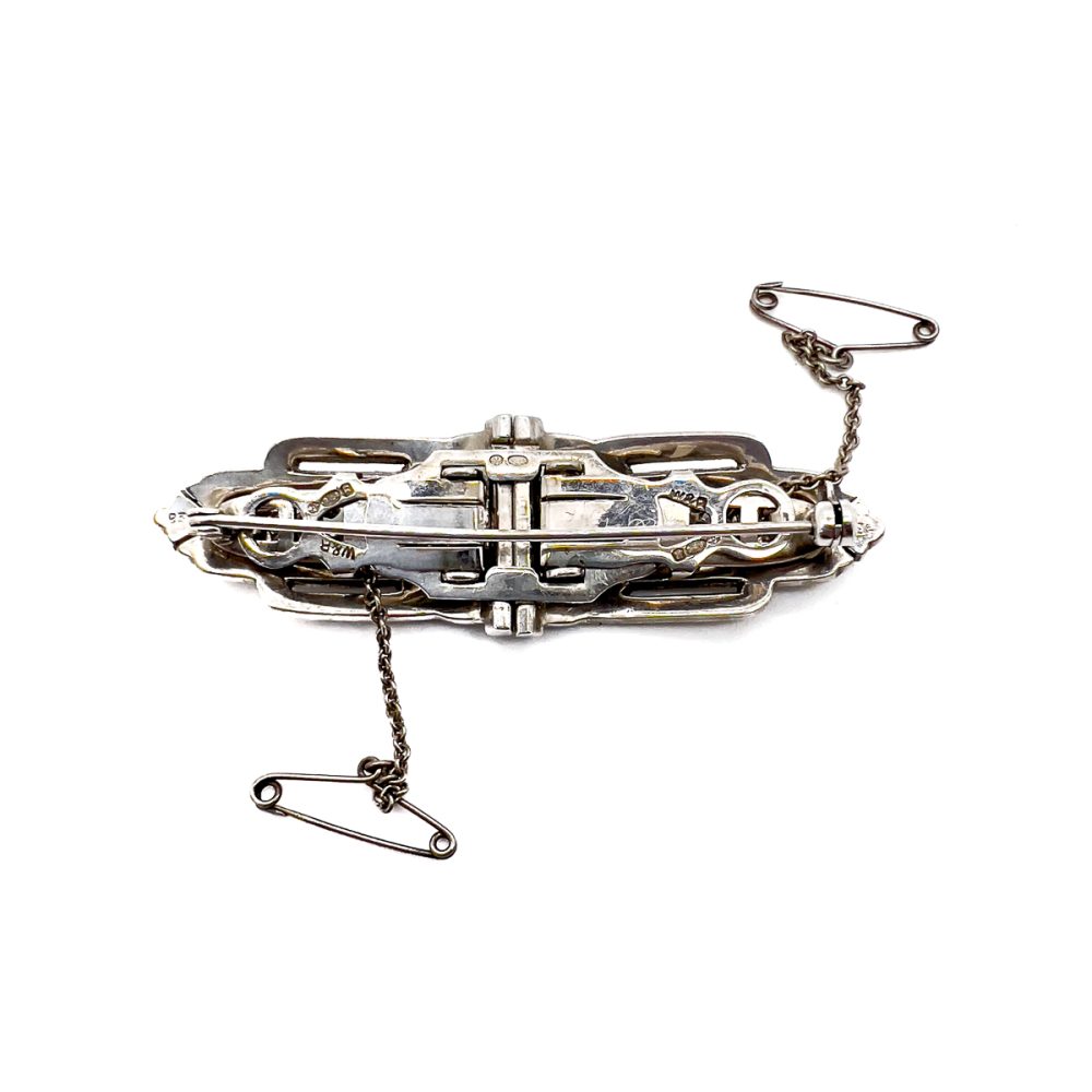 Vintage Art Deco Marcasite Double Dress Clip Brooch