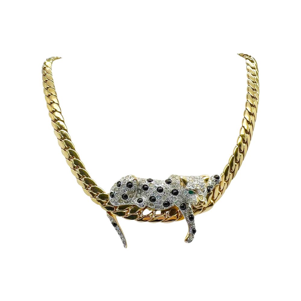 Vintage Reclining Big Cat Necklace