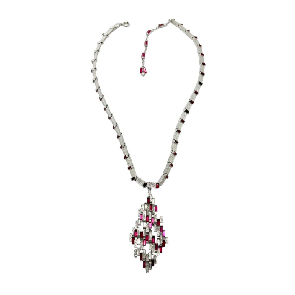 Vintage Modernist Ruby Necklace