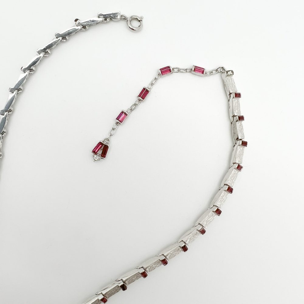 Vintage Modernist Ruby Necklace
