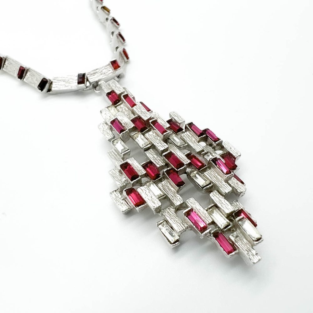 Vintage Modernist Ruby Necklace