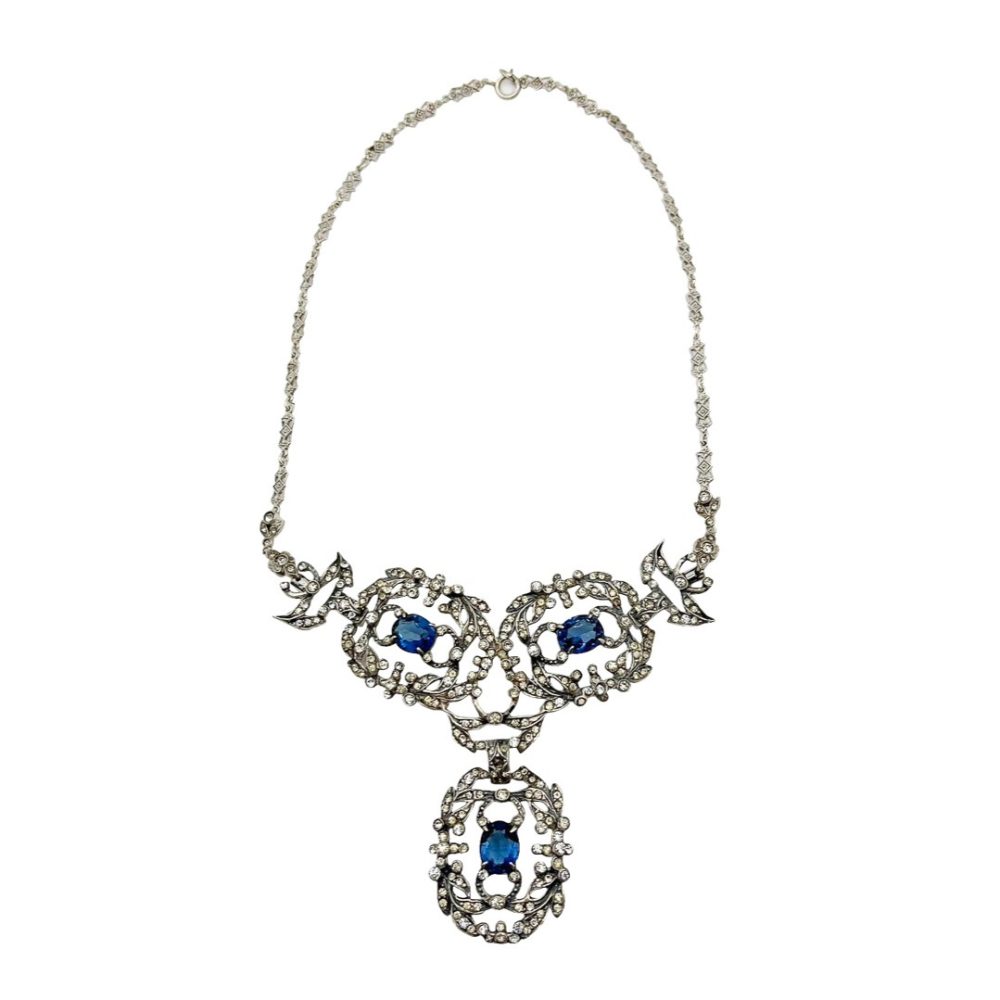 Vintage Castlecliff Sapphire Paste Necklace