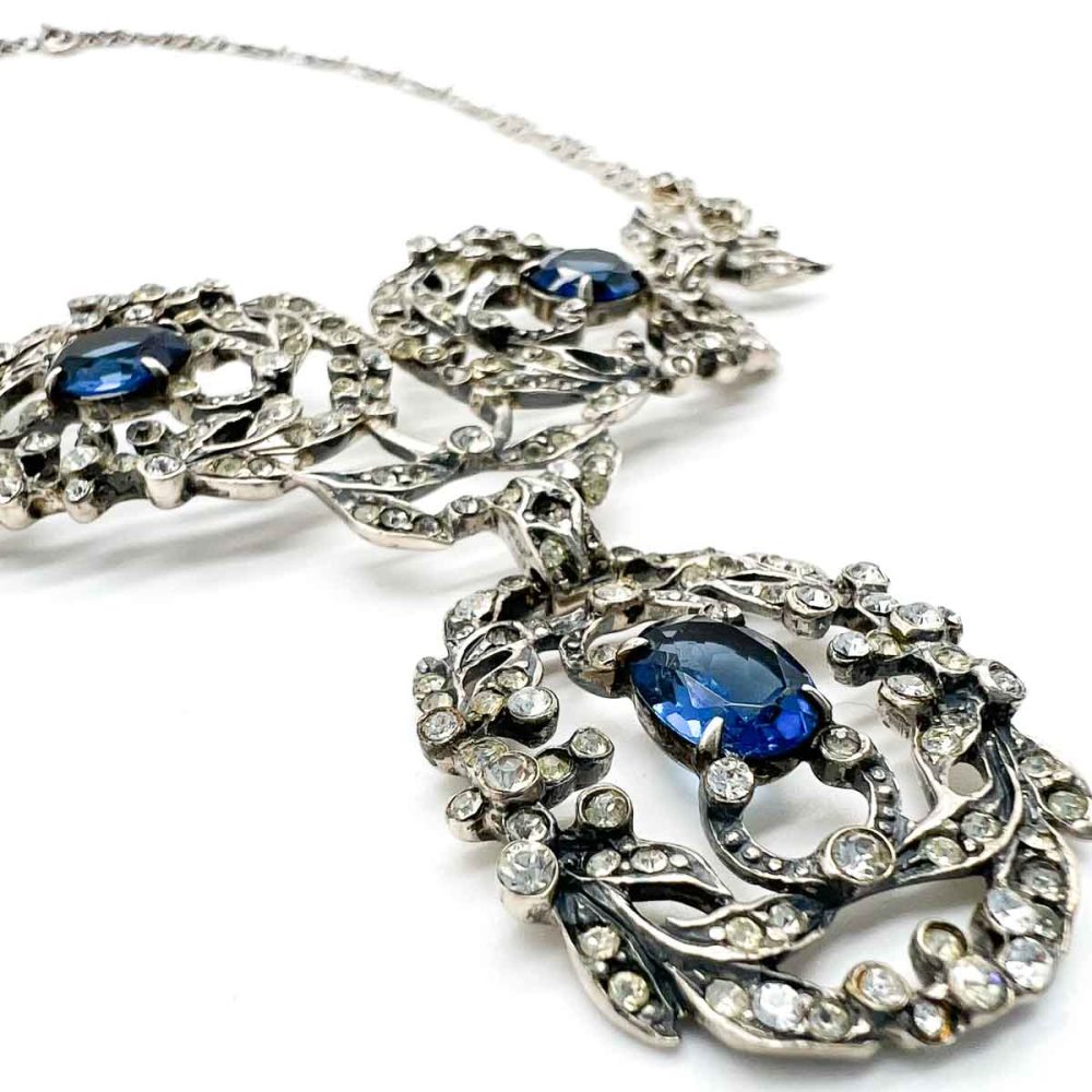 Vintage Castlecliff Sapphire Paste Necklace