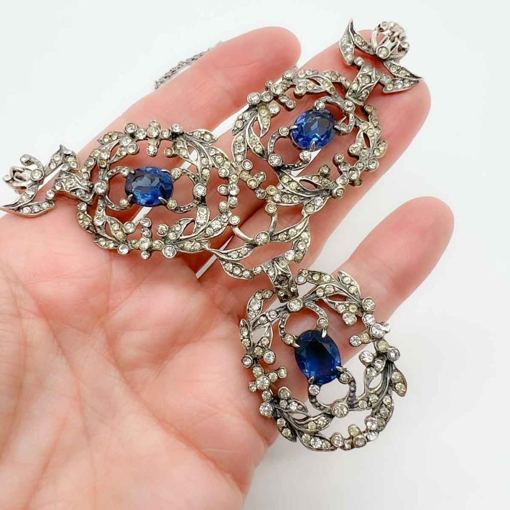 Vintage Castlecliff Sapphire Paste Necklace