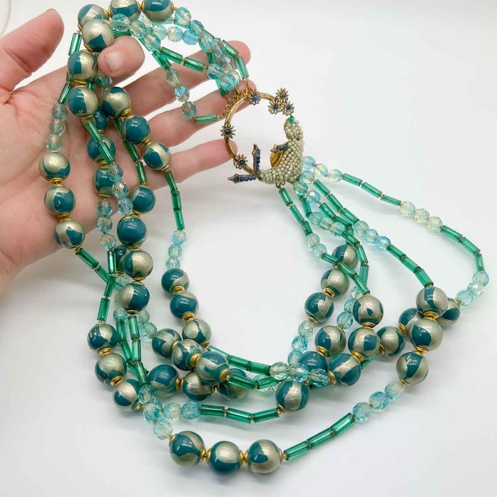 Vintage Ornella Italy Bird of Paradise Necklace