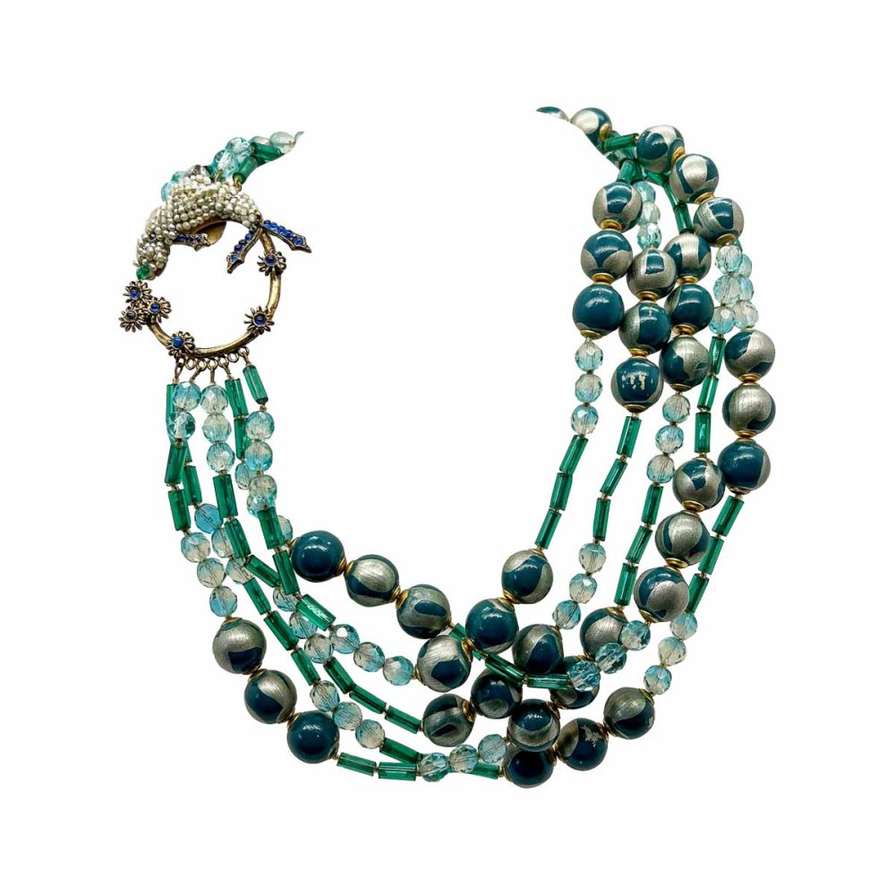 Vintage Ornella Italy Bird of Paradise Necklace