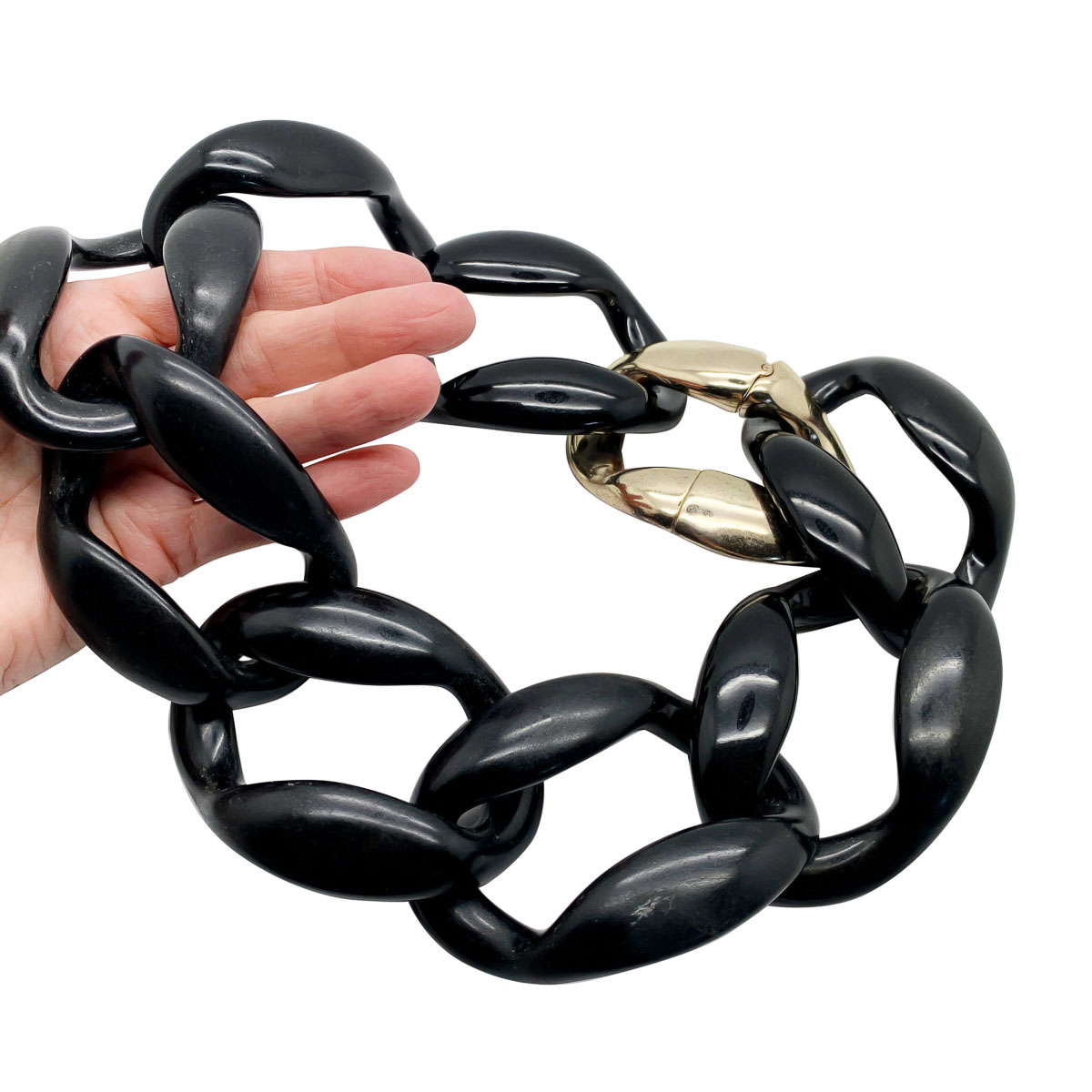 Jennifer Gibson Jewellery 1776 (1) Oversize Chunky Black Curb Necklace
