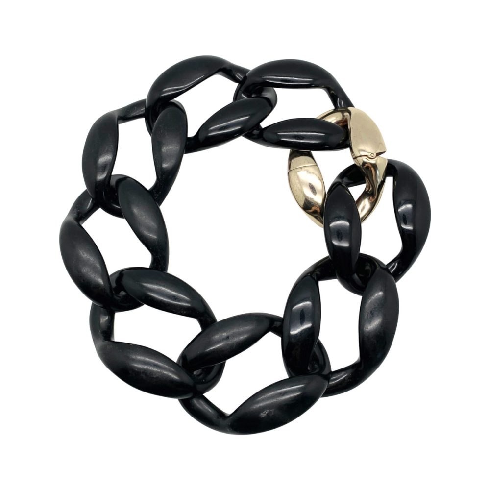 Oversize Chunky Black Curb Necklace