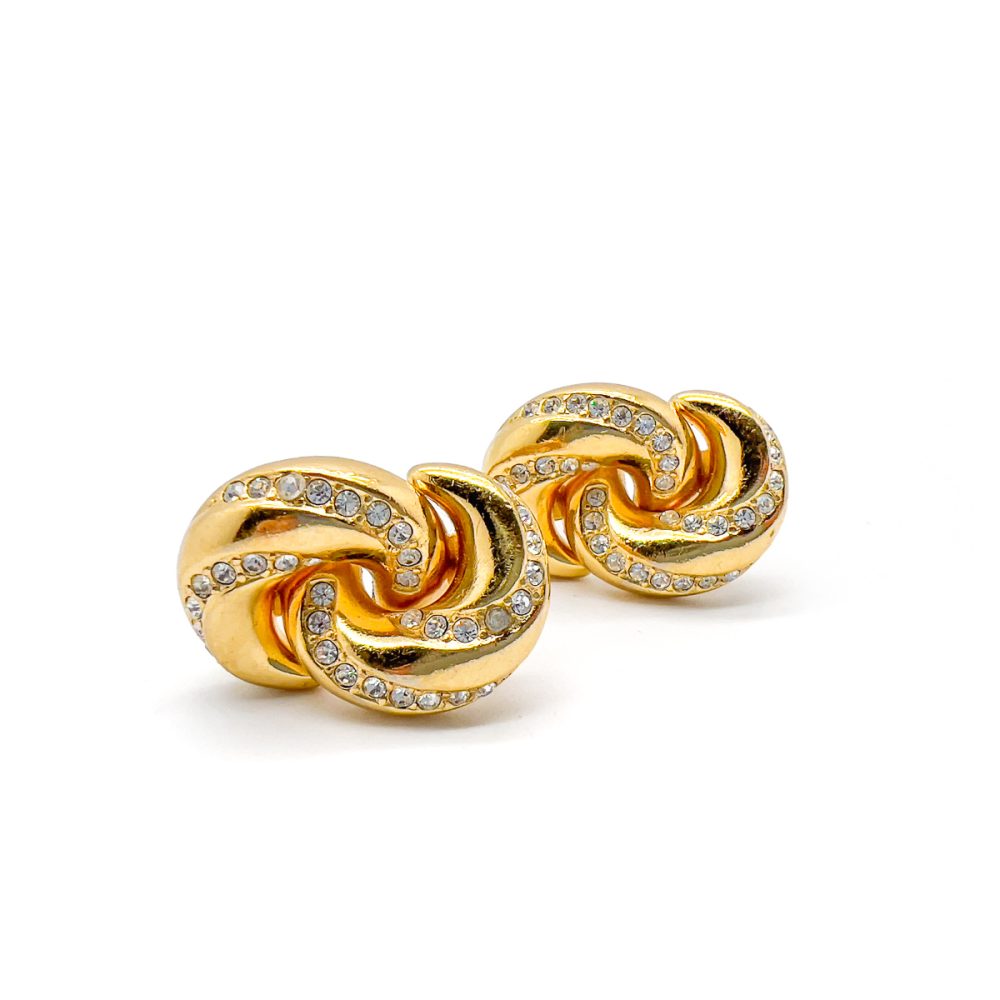 Vintage Christian Dior Embellished Love Knot Earrings