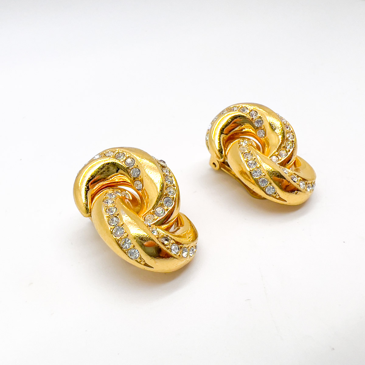 Jennifer Gibson Jewellery DIOR 1756 (3) Vintage Christian Dior Embellished Love Knot Earrings