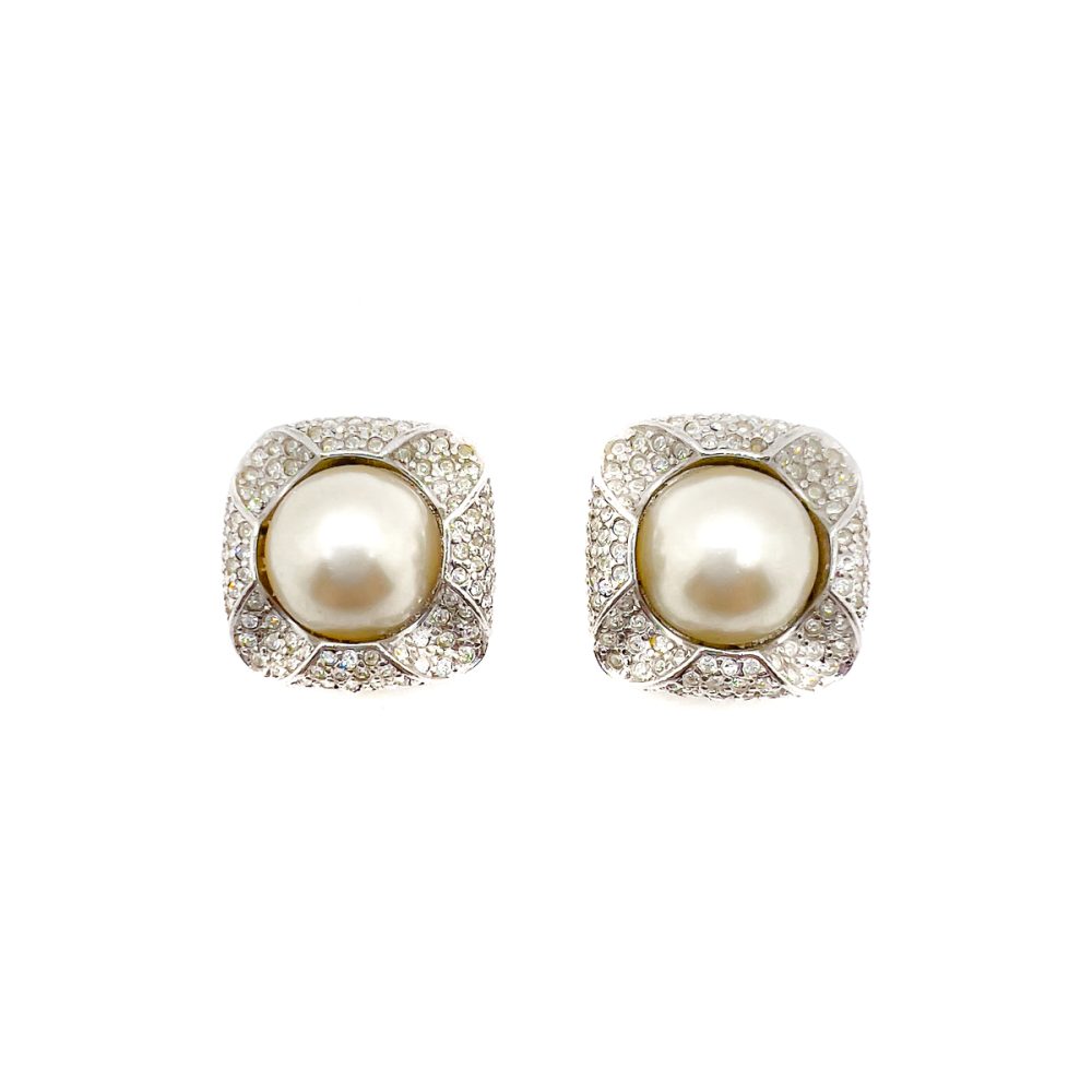 Vintage Grossé Crystal & Pearl Earrings