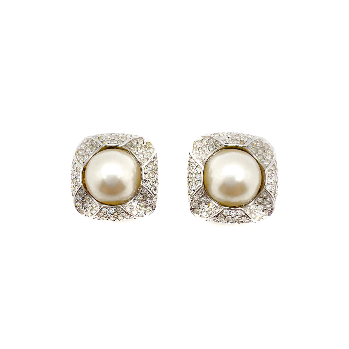 Jennifer Gibson Jewellery DIOR 1757 (2) Vintage Grossé Crystal & Pearl Earrings