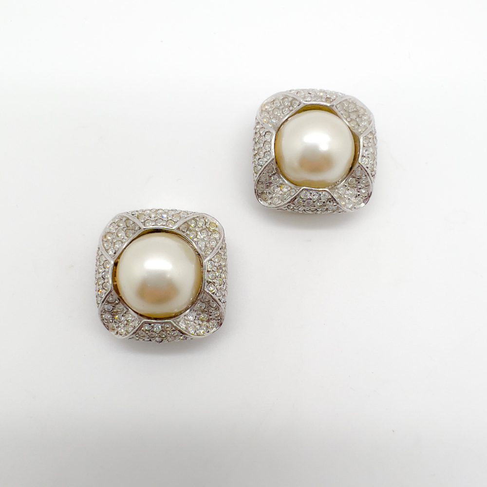 Vintage Grossé Crystal & Pearl Earrings