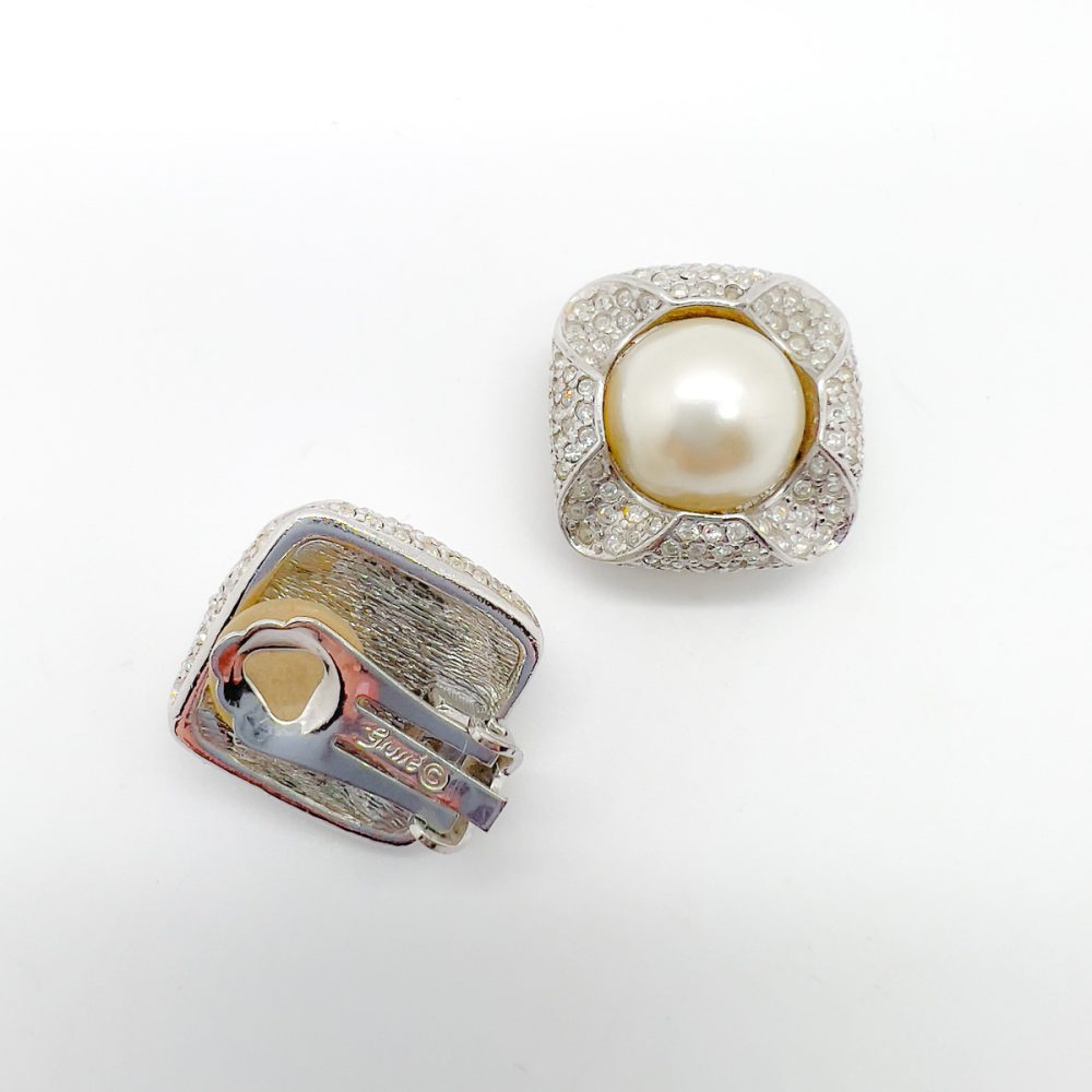 Vintage Grossé Crystal & Pearl Earrings