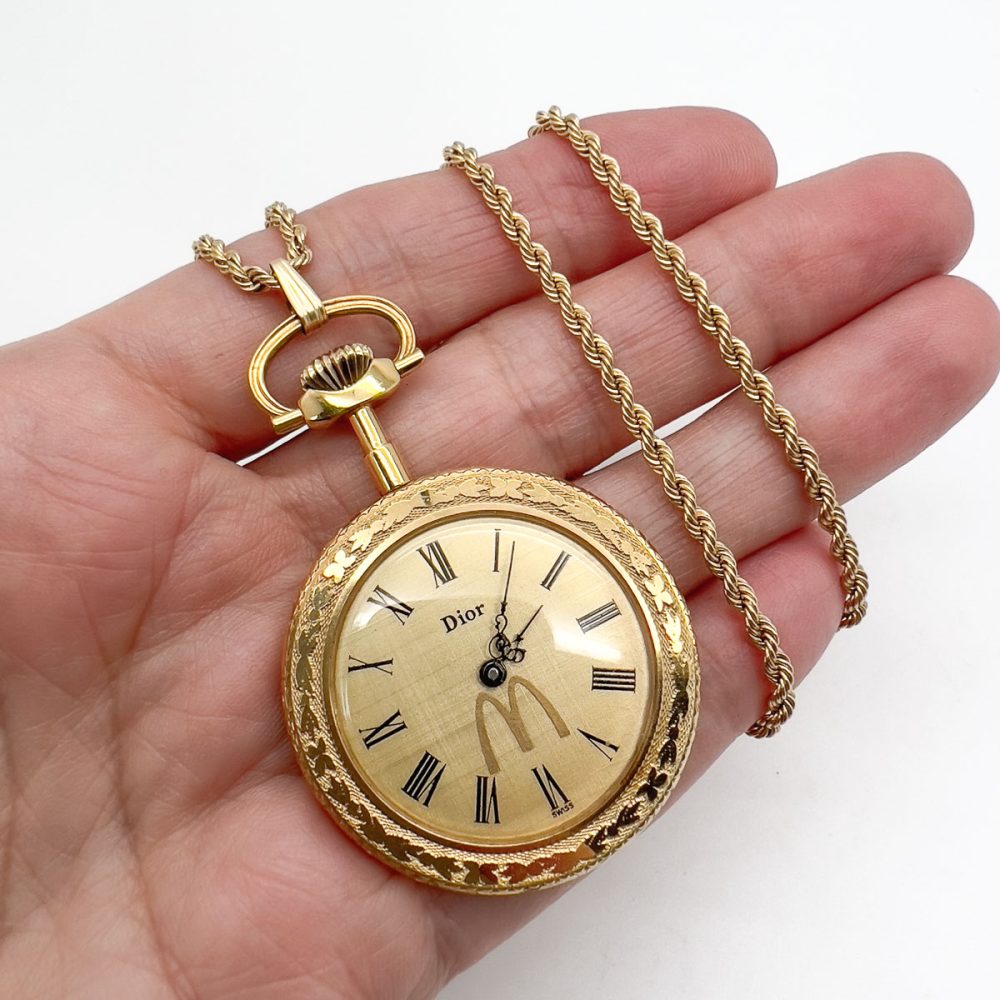 Vintage Christian Dior Pendant Watch Necklace