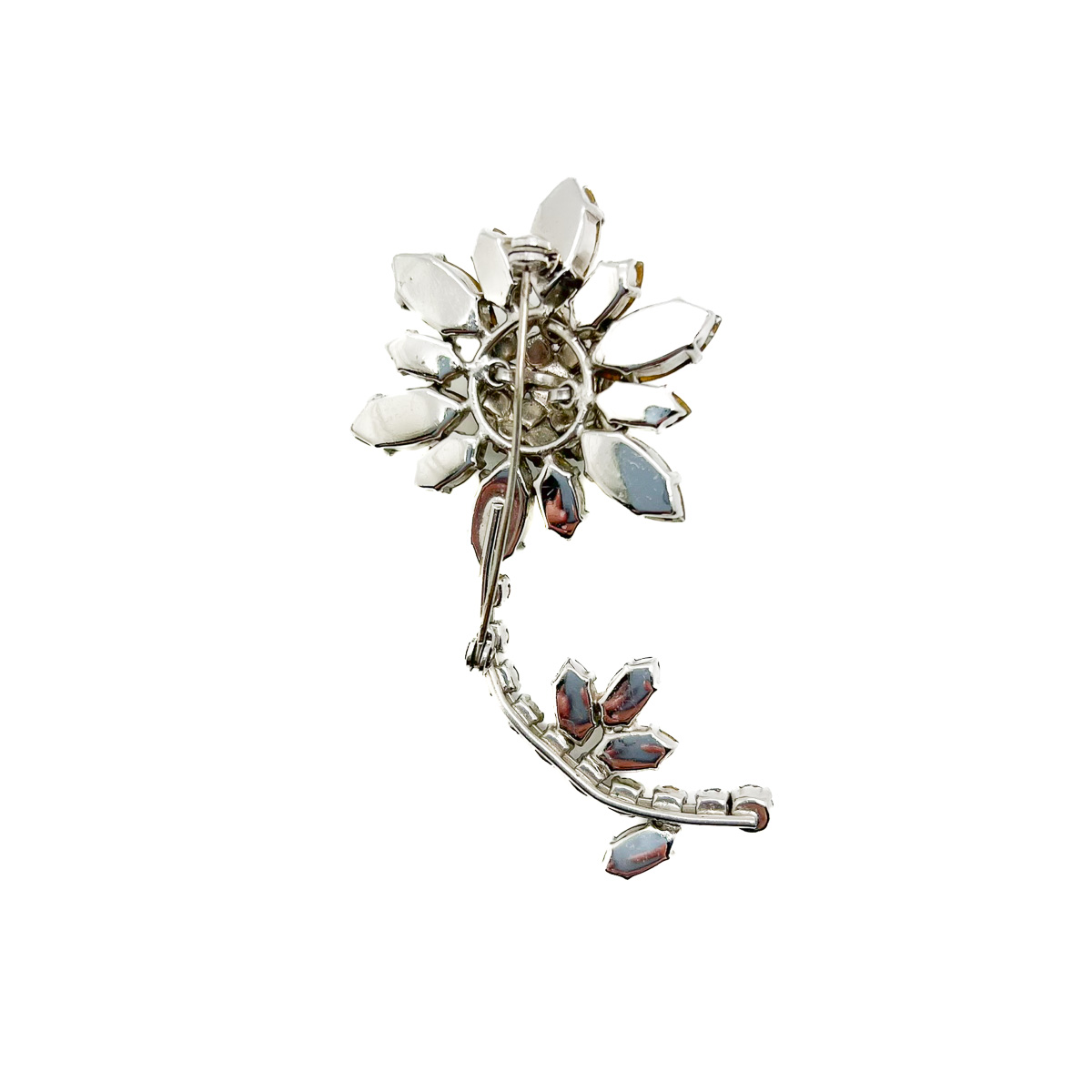 Jennifer Gibson Vintage Jewellery 1761 (1) Vintage Floral Crystal Brooch