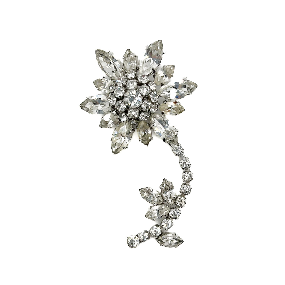 Jennifer Gibson Vintage Jewellery 1761 (2) Vintage Floral Crystal Brooch