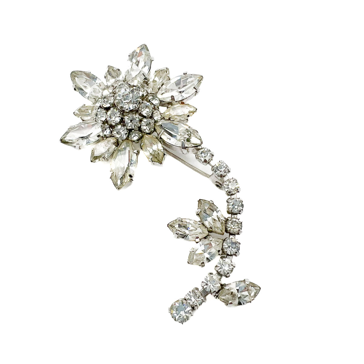 Jennifer Gibson Vintage Jewellery 1761 (3) Vintage Floral Crystal Brooch
