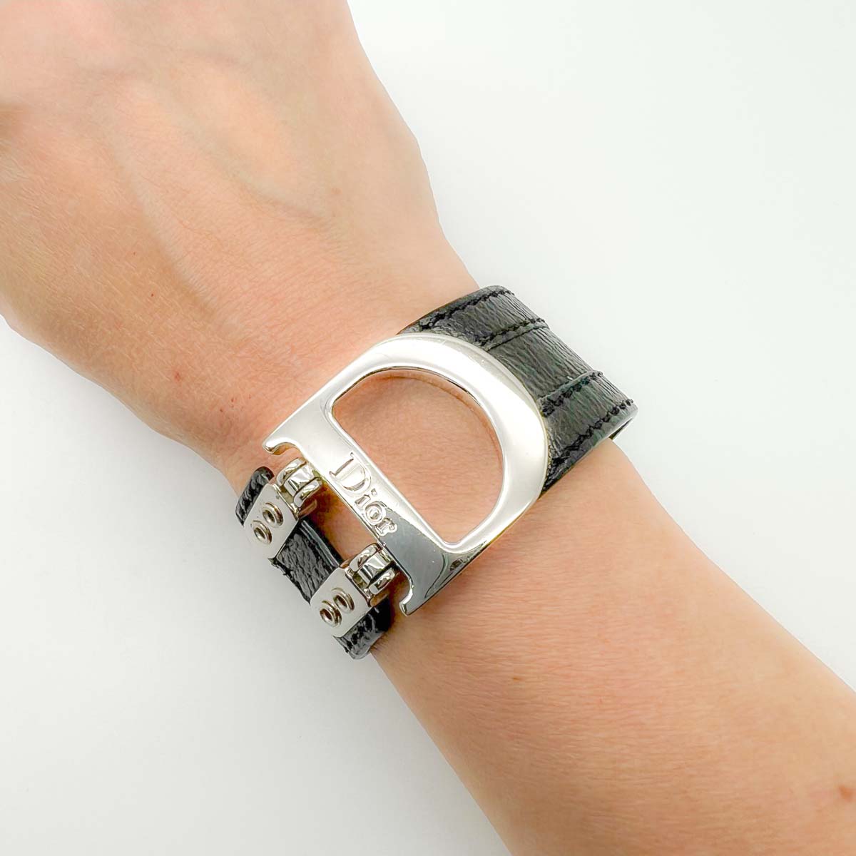 Jennifer Gibson Jewellery 1780 (1) Vintage Dior Leather Cuff