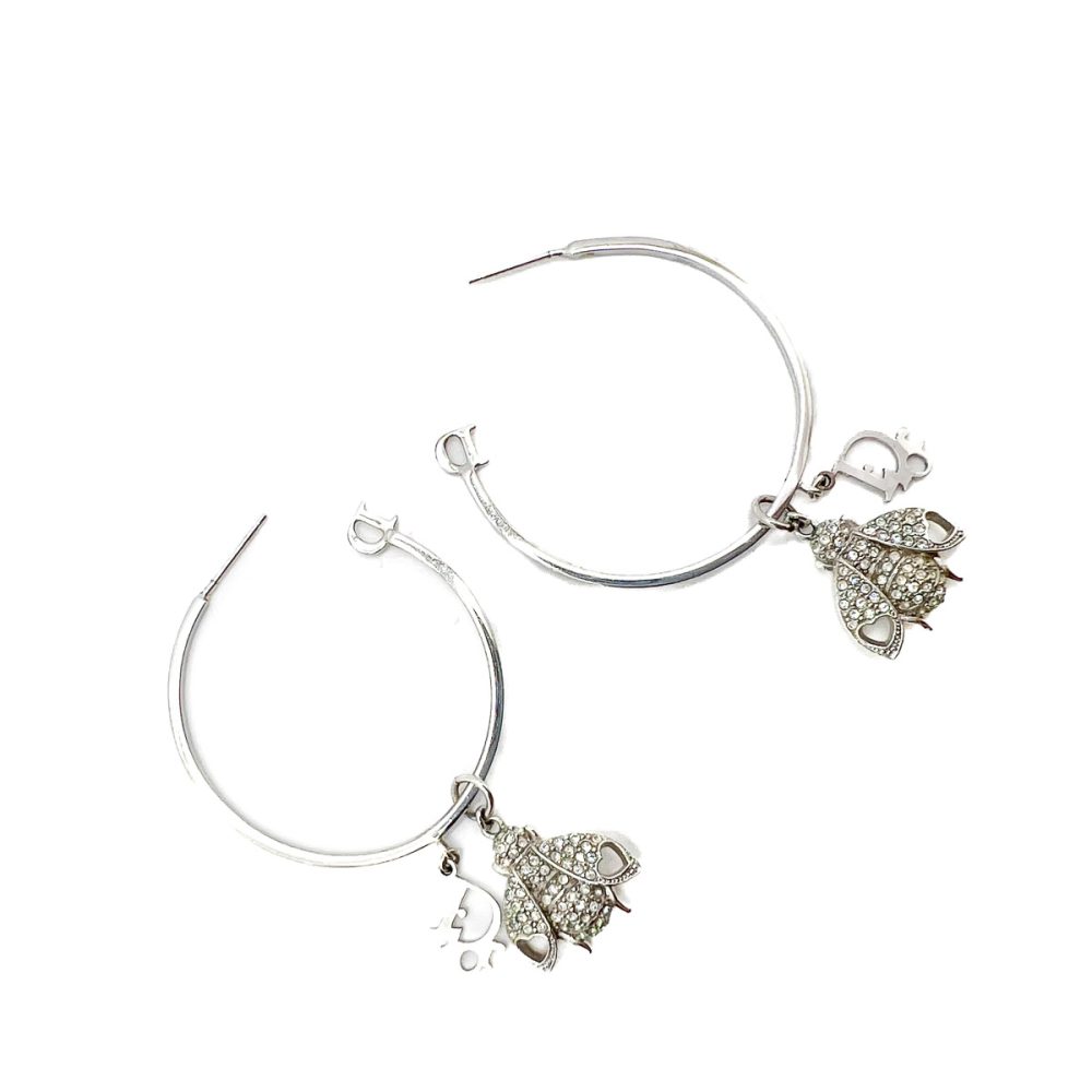 Vintage Dior Bee Hoop Earrings