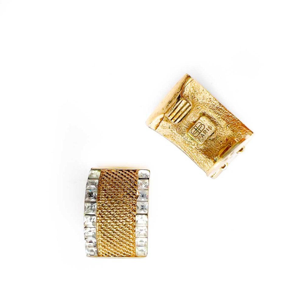 Vintage Balenciaga Crystal Mesh Earrings