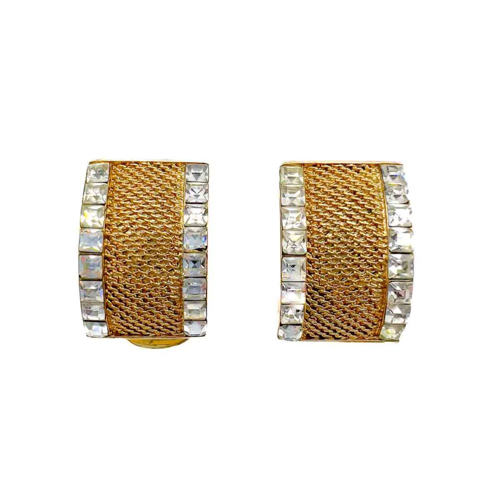 Vintage Balenciaga Crystal Mesh Earrings
