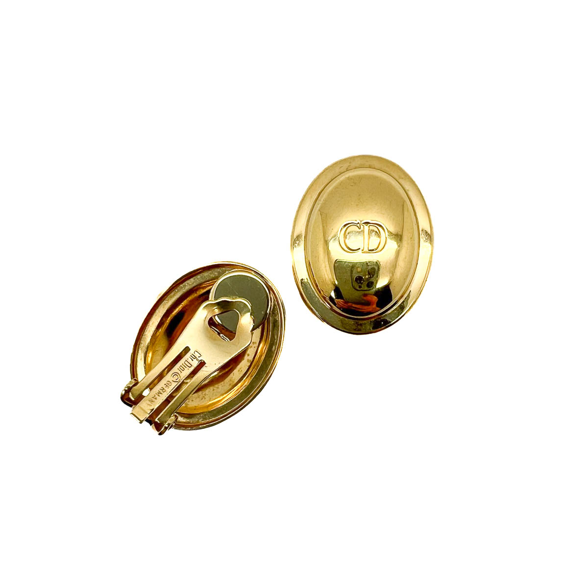 Jennifer Gibson Jewellery 1787 (1) Vintage Dior CD Oval Earrings