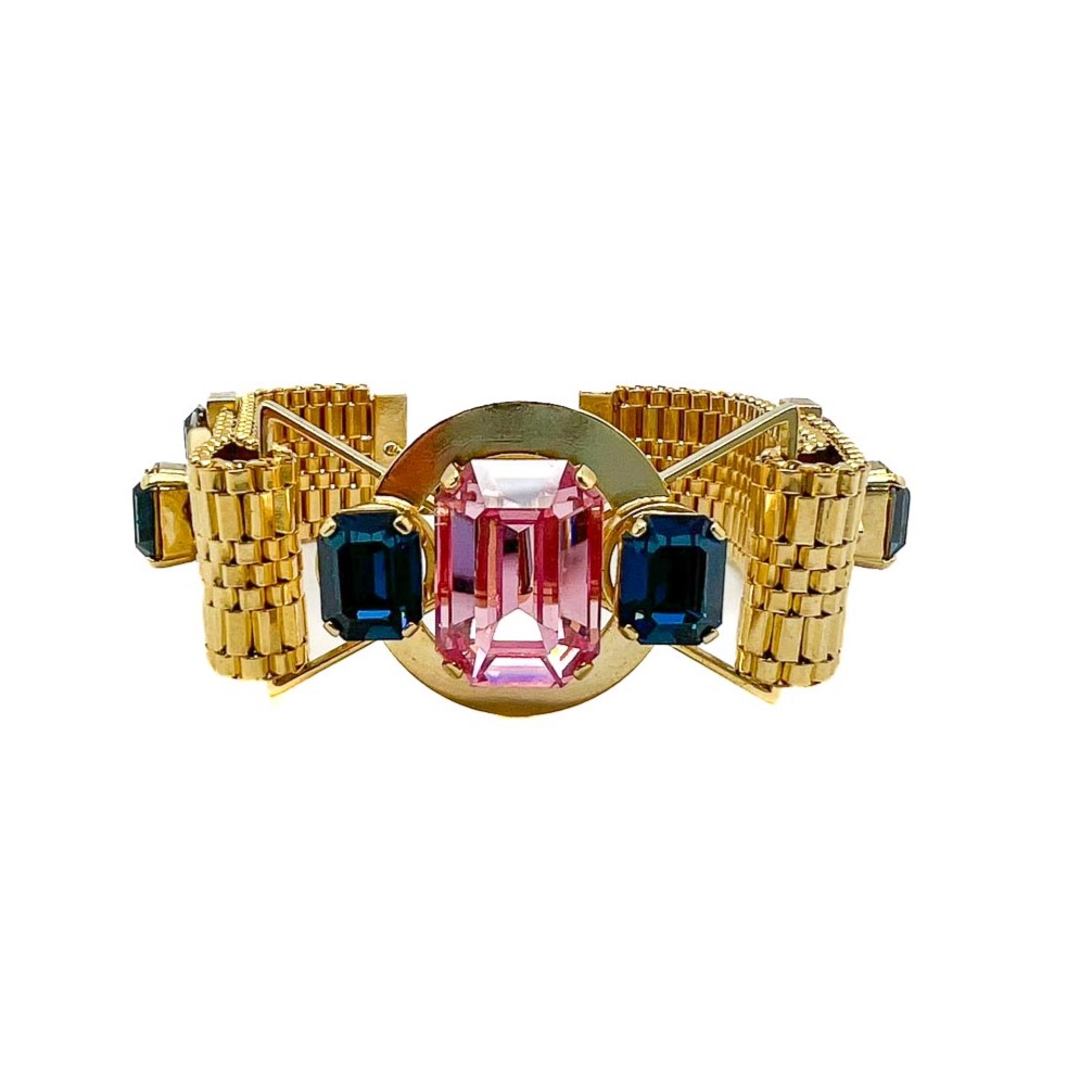 Vintage Modernist Crystal Bracelet