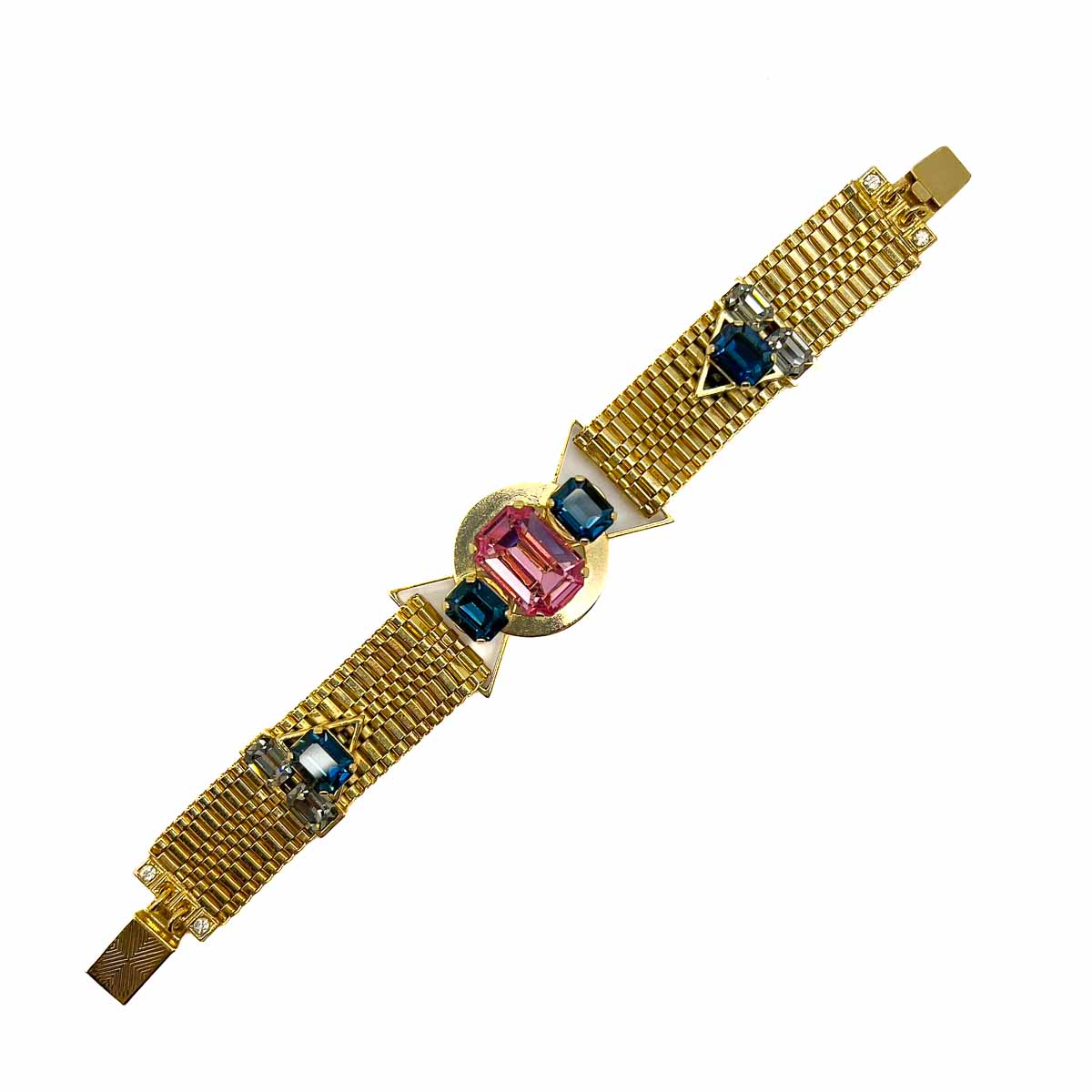 Jennifer Gibson Jewellery 1799 (3) Vintage Modernist Crystal Bracelet