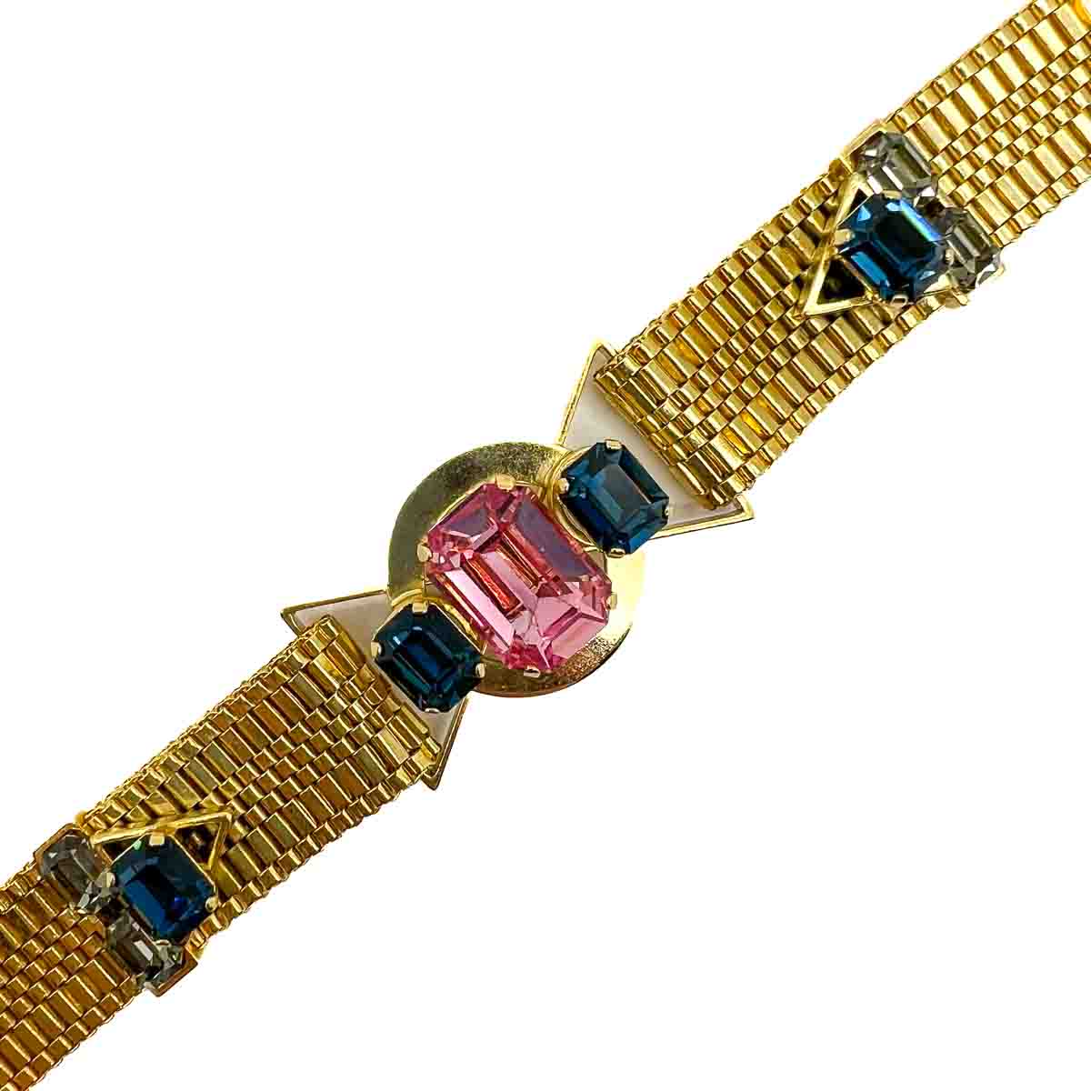 Jennifer Gibson Jewellery 1799 (4) Vintage Modernist Crystal Bracelet