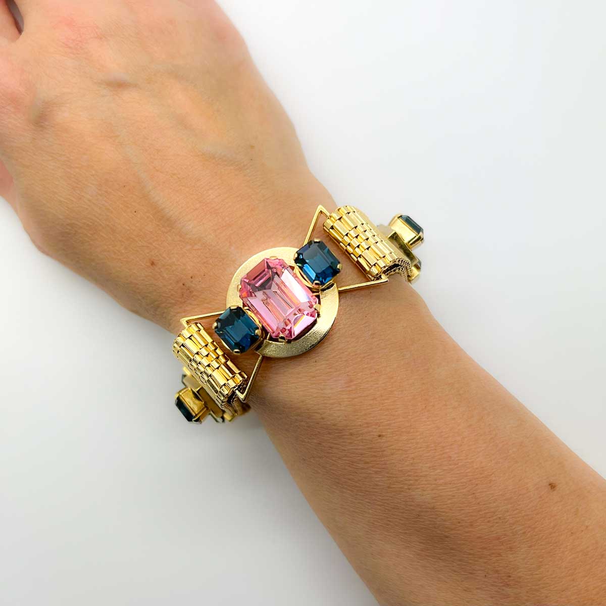 Jennifer Gibson Jewellery 1799 (5) Vintage Modernist Crystal Bracelet